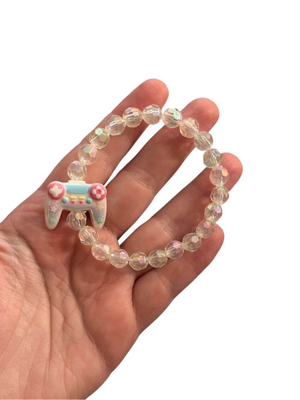 Cute Pink Game Controller Beaded Bracelet